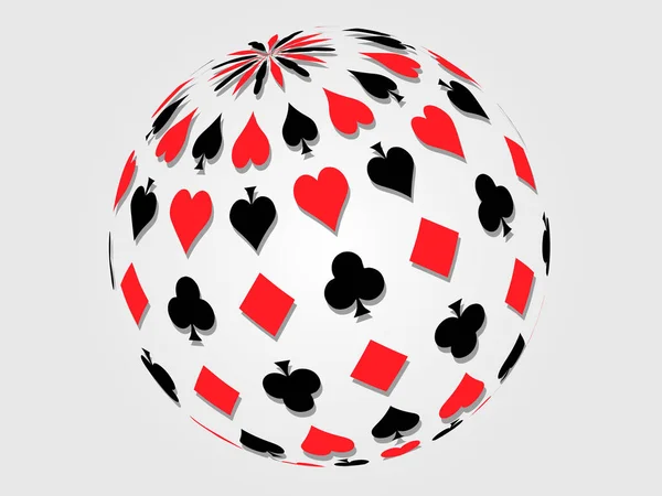 Poker Dünya Saydam Gölge Uygun — Stok Vektör