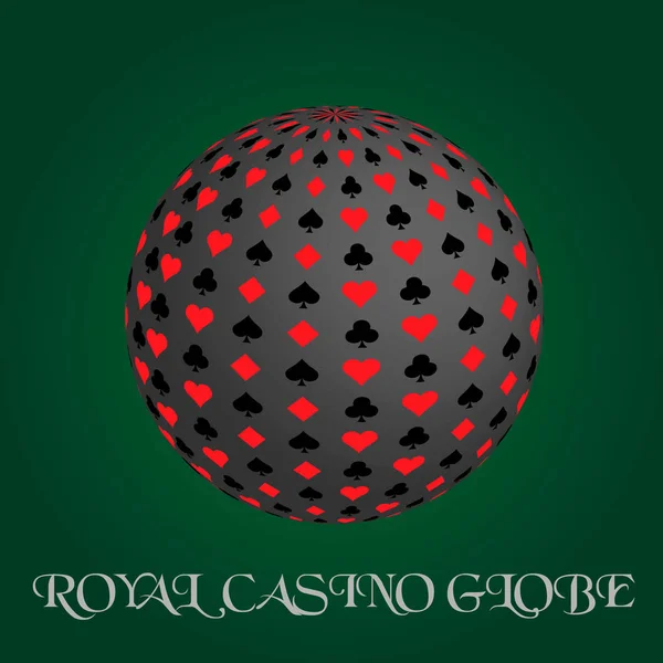 Royal Casino Globo Gris — Vector de stock