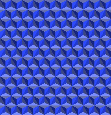 Üçgen 3d mavi dikişsiz desen vektörü