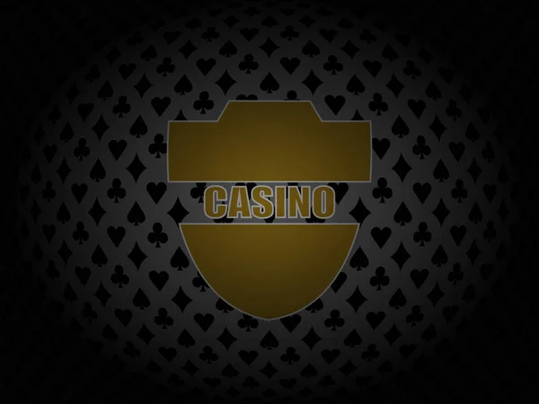 Poker Achtergrond Pakken Met Casino Badge Vector Zwart Grijs — Stockvector