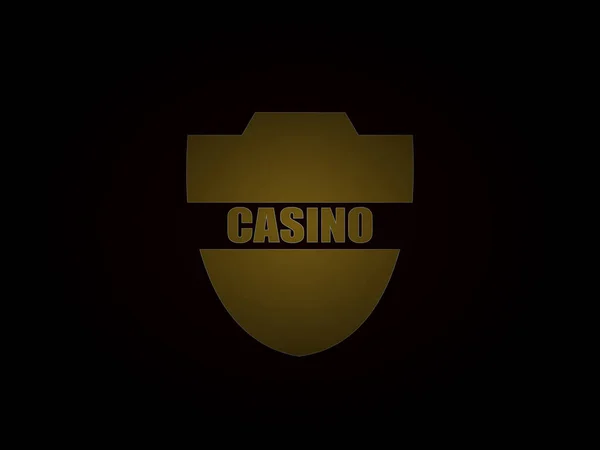 Badge Casino Sur Fond Noir Illustration Vectorielle — Image vectorielle