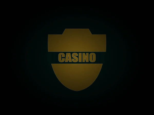 Emblema Casino Ilustração Vetor Fundo Azul — Vetor de Stock