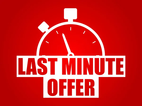 Last Minute Offerta Bianco Rosso Disegno Vettoriale Illustrazione Grafiche Vettoriali