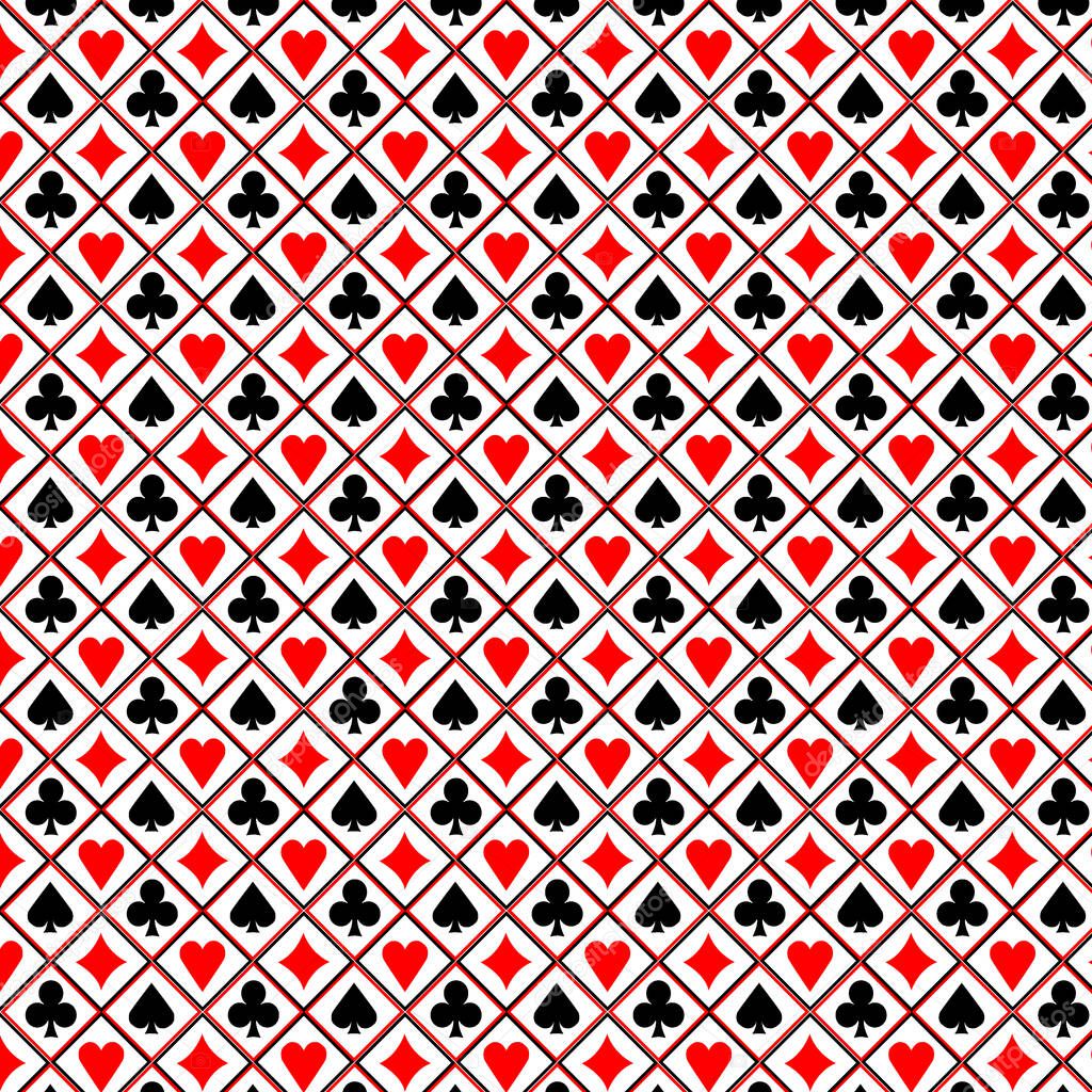 Card suits in square pattern vector illustration