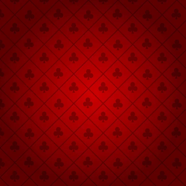 Combinaisons Cartes Clubs Sur Fond Rouge Vecteur — Image vectorielle
