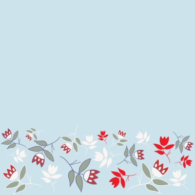 Mavi kış halk çiçek sorunsuz sınır desen