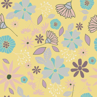 sarı çiçek seamless modeli