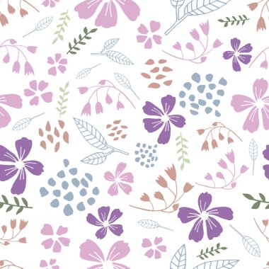 Beyaz çiçekler Seamless modeli dans