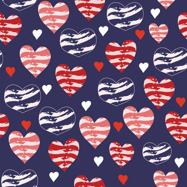 벡터 발렌타인 해군과 빨강 사랑 하는 마음 — 스톡 벡터