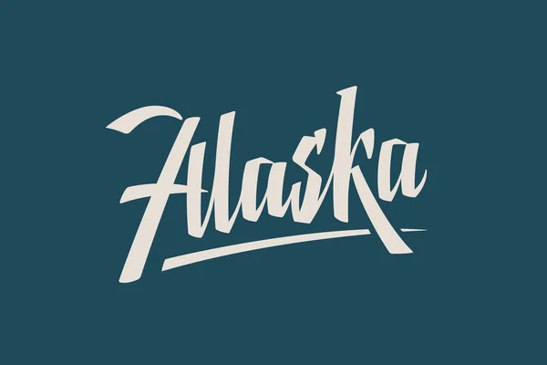 Alaska ABD devlet Word Logo el hat Logo şablonu yazı fırça boyalı