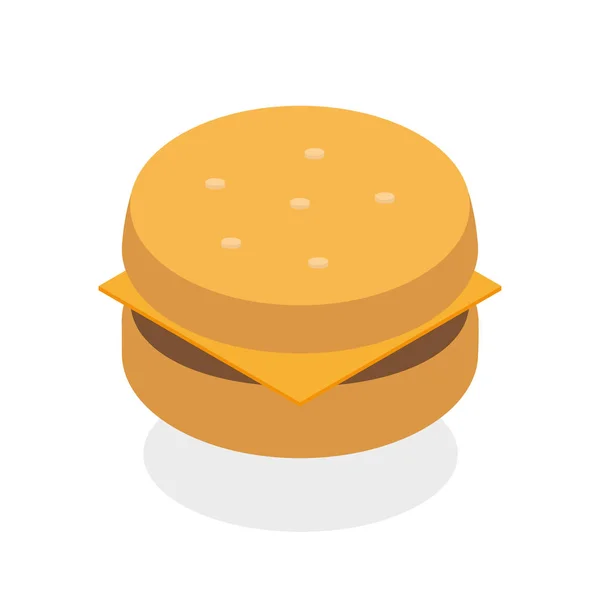 Zometrik Renk Çizburger Sandviç Fast Food Vektör Simgesi — Stok Vektör