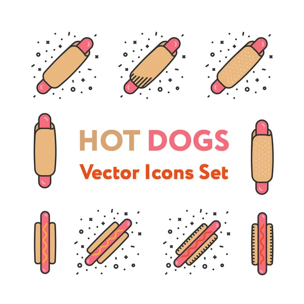 Hot Dog Snack Wurst Mit Ketchup Und Senf Fast Food — Stockvektor