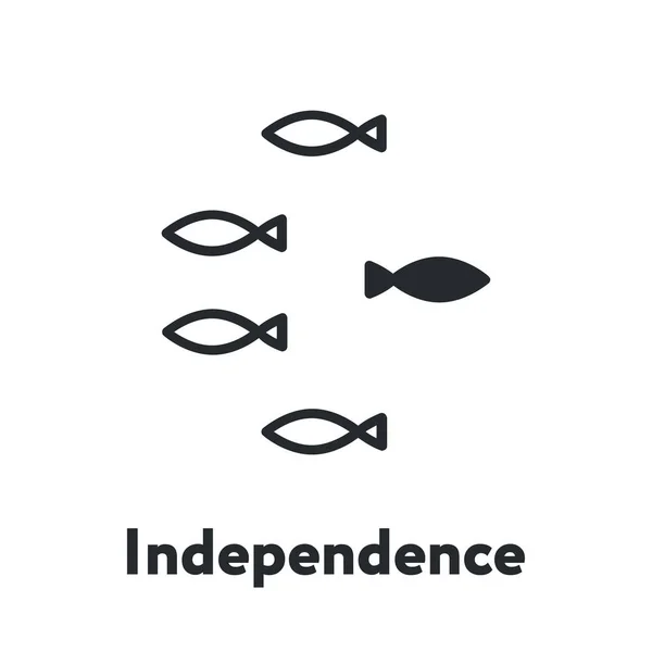 Independence Direction Leadership Fish Metaphor Minimal Flat Line Stroke Icon — Stock Vector