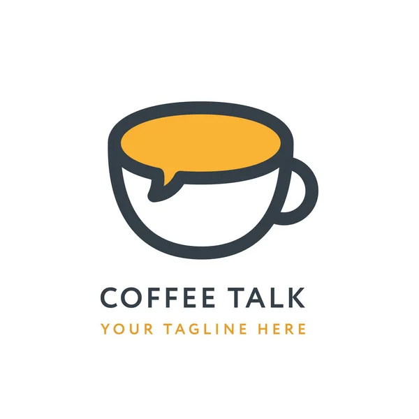 Kahve Talk Logo tasarım şablonu. Coffeeshop iş için yaratıcı kavramı.