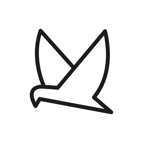 Pombo Pombo Pássaro Logotipo Modelo Forte Elegante Asas Vetor Linha —  Vetores de Stock