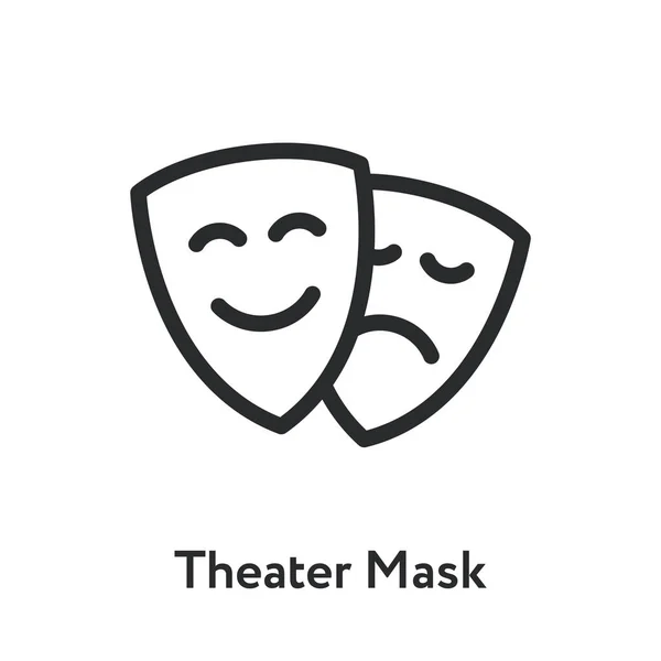 Theater Masks Emotion Sad Happy Drama Minimal Flat Line Outline Stroke Icon
