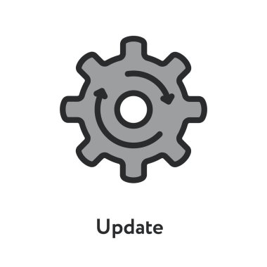 Yükseltme güncelleme yenileme domuz tekerlek ok en az düz çizgi anahattı kontur simgesini