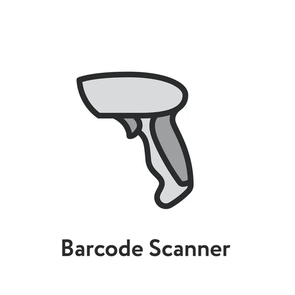 Scanner Code Barres Ligne Plate Minimale Contour Icône Course — Image vectorielle