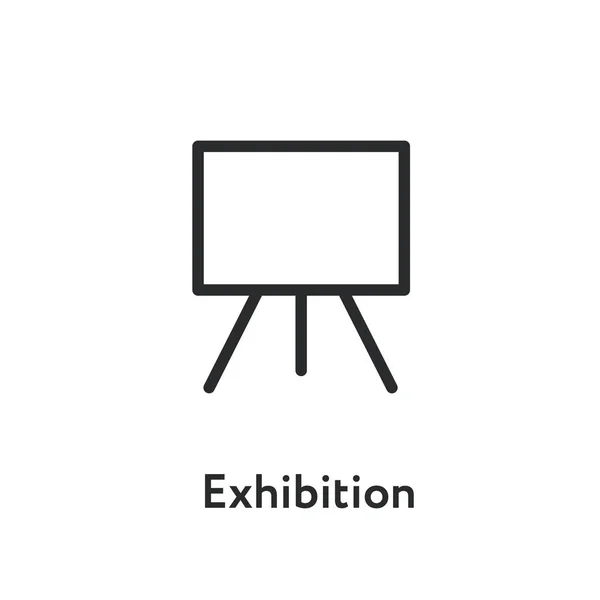 Exposition Musée Présentation Board Minimal Flat Line Outline Stroke Icon — Image vectorielle