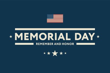 Anma günü ABD tebrik kartı afiş duvar kağıdı. Hatırlıyorum ve düz tasarım onur.