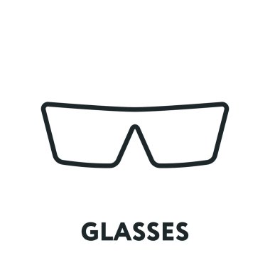 Gözlük ve güneş gözlüğü modeli. Optik gözlükler moda Lens. Vektör düz satırı simgesi.