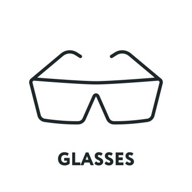Gözlük ve güneş gözlüğü modeli. Optik gözlükler moda Lens. Vektör düz satırı simgesi.