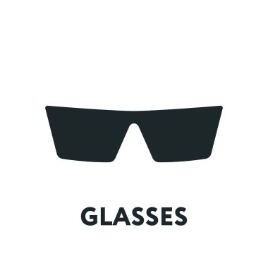 Gözlük ve güneş gözlüğü modeli. Optik gözlükler moda Lens. Vektör düz satırı simgesi.