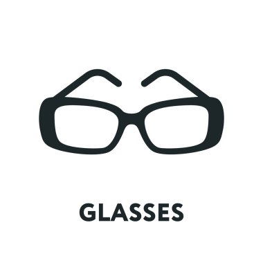 Gözlük ve güneş gözlüğü modeli. Optik gözlükler moda Lens. Vektör düz satırı simgesi.