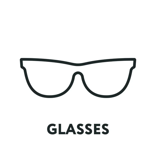 Brille Und Sonnenbrille Optische Brillengläser Vektor Flache Linie Symbol — Stockvektor