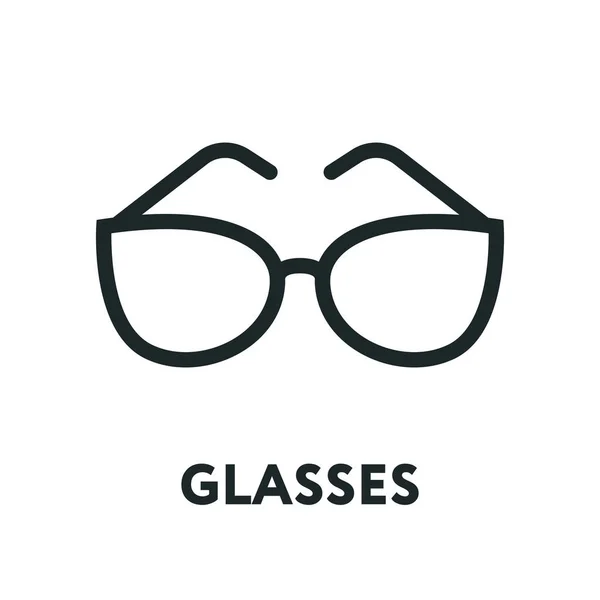 眼镜和太阳镜模型 光学眼镜时尚镜头 矢量扁线图标 — 图库矢量图片
