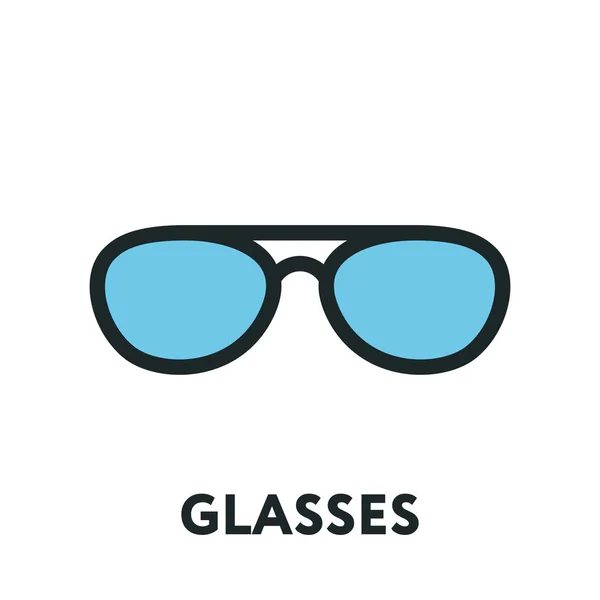 Brillen Zonnebrillen Model Optische Bril Fashion Lens Kleur Vector Platte — Stockvector