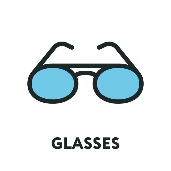 Brillen Zonnebrillen Model Optische Bril Fashion Lens Kleur Vector Platte — Stockvector