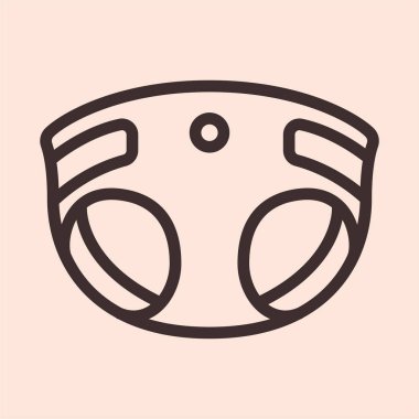 Bebek bezi minimalist düz çizgi daire katı kontur simgesini piktogram sembol