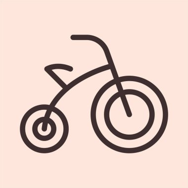 Bebek Bisiklet Bisiklet oyuncak minimalist düz çizgi daire katı kontur simgesini piktogram sembol