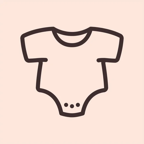 Baby Strampler Minimalistische Flache Linie Kreis Fester Strich Symbol Piktogramm — Stockvektor