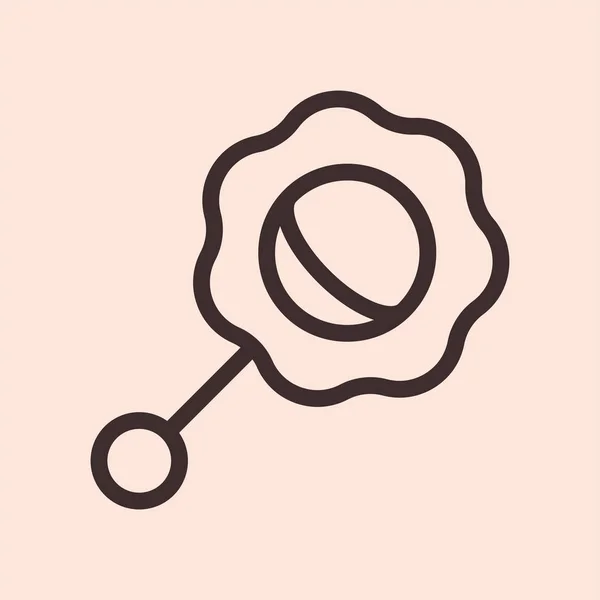 Baby Rattle Toy Minimalistic Flat Line Circle Símbolo Pictograma Ícono — Vector de stock