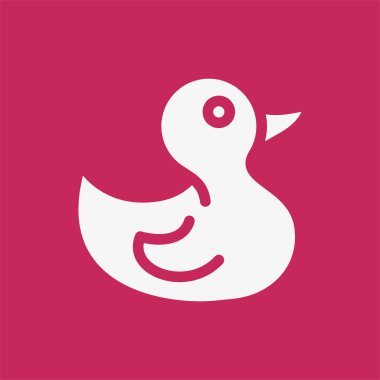 Lastik ördek minimalist katı simgesi piktogram sembol düz