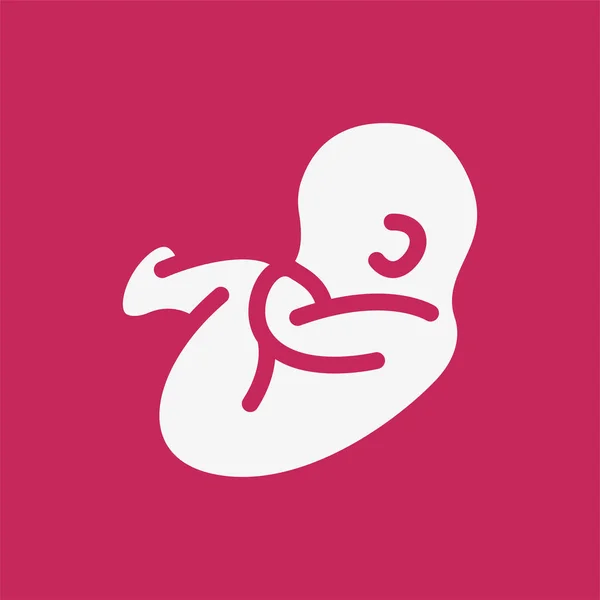 Embryo Kind Kind Schwanger Minimalistische Flache Solide Symbol Piktogramm Symbol — Stockvektor