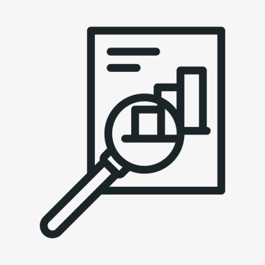 İş Analizi minimalist düz çizgi kontur simgesini piktogram