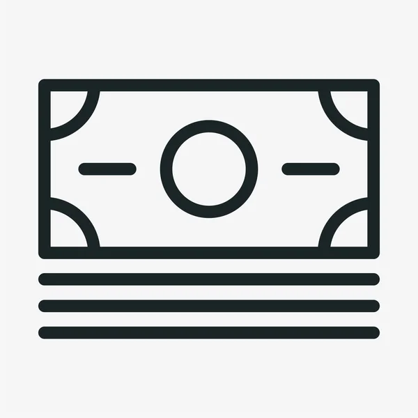 货币现金简约的平行线中风图标象形图 — 图库矢量图片