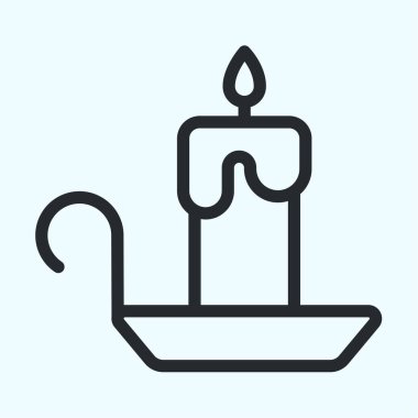 Mum ateş alev tutucu düz çizgi kontur simgesini piktogram