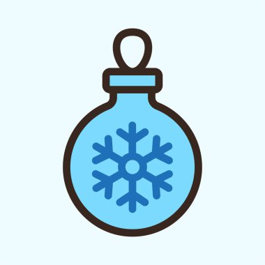 Noel süsleme top kar tanesi en az düz renkli simge piktogram