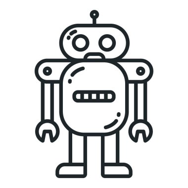 Endüstriyel robot Android düz çizgi simgesini illüstrasyon izole 