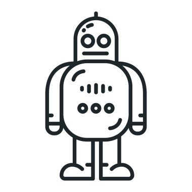 Endüstriyel robot Android düz çizgi simgesini illüstrasyon izole 