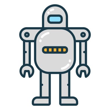 Endüstriyel robot Android düz renkli simge illüstrasyon izole 