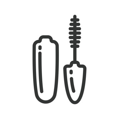 Rimel fırçası Minimal renk düz çizgi kontur simgesini piktogram kadar yapmak