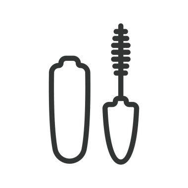 Rimel fırçası Minimal renk düz çizgi kontur simgesini piktogram kadar yapmak