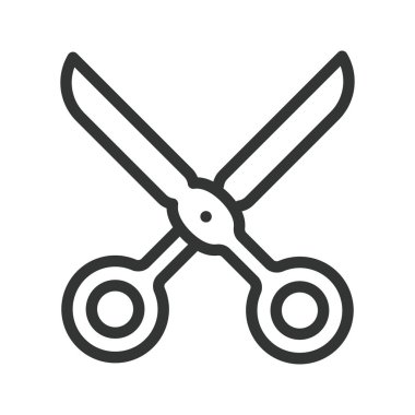 Metal makas Minimal renk düz çizgi kontur simgesini piktogram