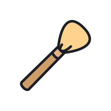 Kozmetik fırçayı Minimal renk düz çizgi kontur simgesini piktogram kadar yapmak