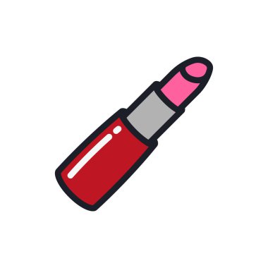 Ruj kozmetik. Güzellik Salonu en az düz renk çizgi kontur simgesini piktogram